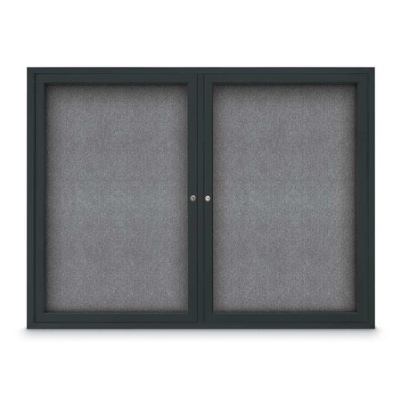 United Visual Products Sliding Door Indoor Enclosed Corkboard, 9 UV9029ACS-BRONZE-ULTMAR